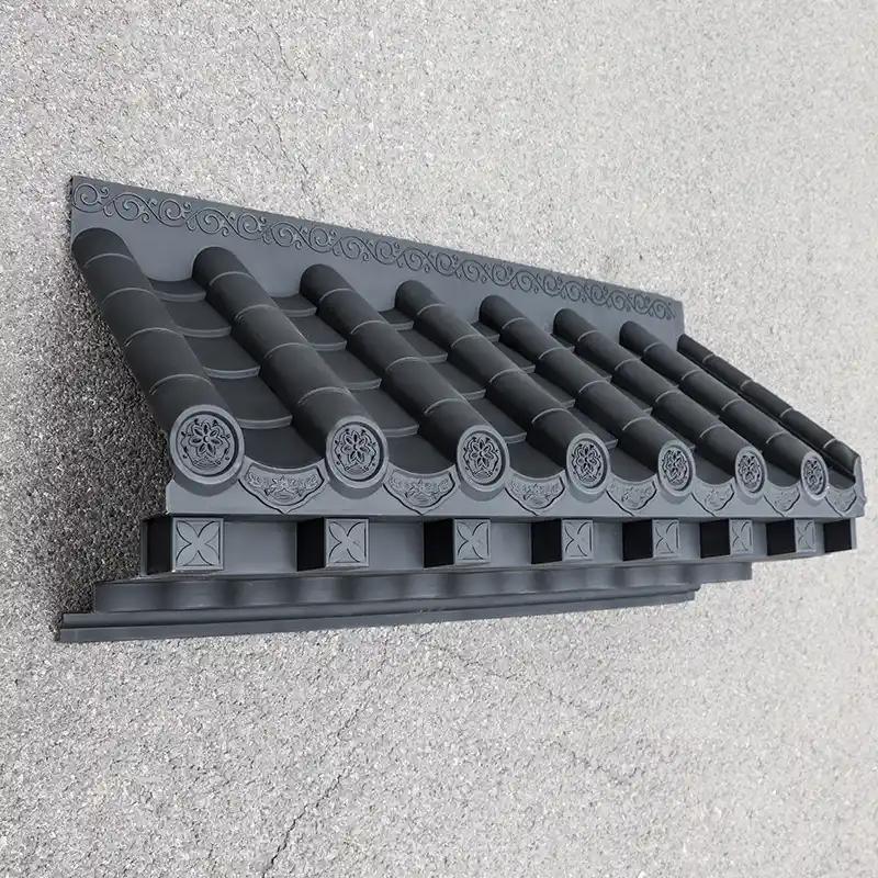 3D antique toit à voûte avec étagère style asiatique chinois carreaux de toit en plastique installation facile