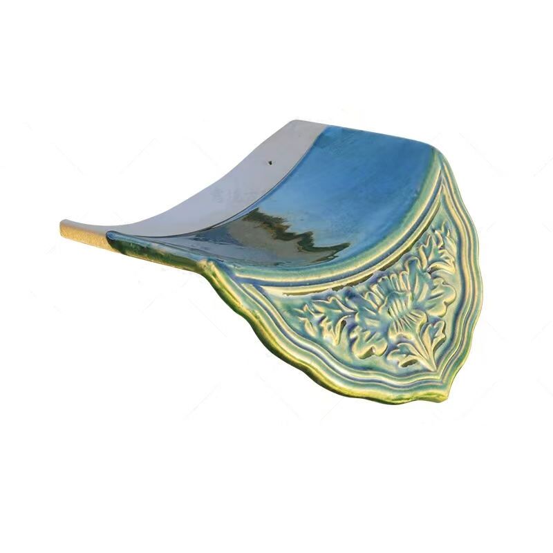 Tuiles de toit chinoises vertes pour un temple chinois traditionnel authentique, matériau de toiture en céramique vernissée