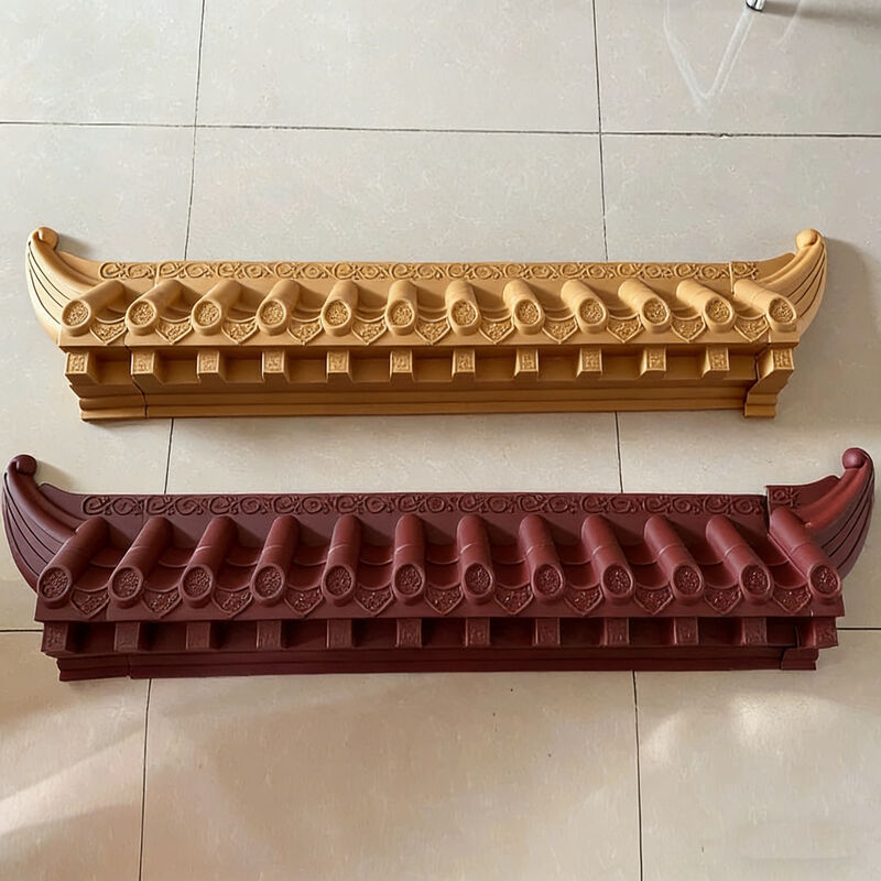 Traditional Chinese Plastic Roofing Panels PP Roof Tile with Bracket Gold/Red/Gray Options for Decorative Wall Screens & Eaves