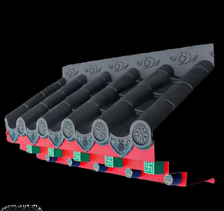 Tuiles de toit antiques en plastique léger – Matériaux de construction de feuilles de avant-toit traditionnels chinois pour le commerce et le résidentiel