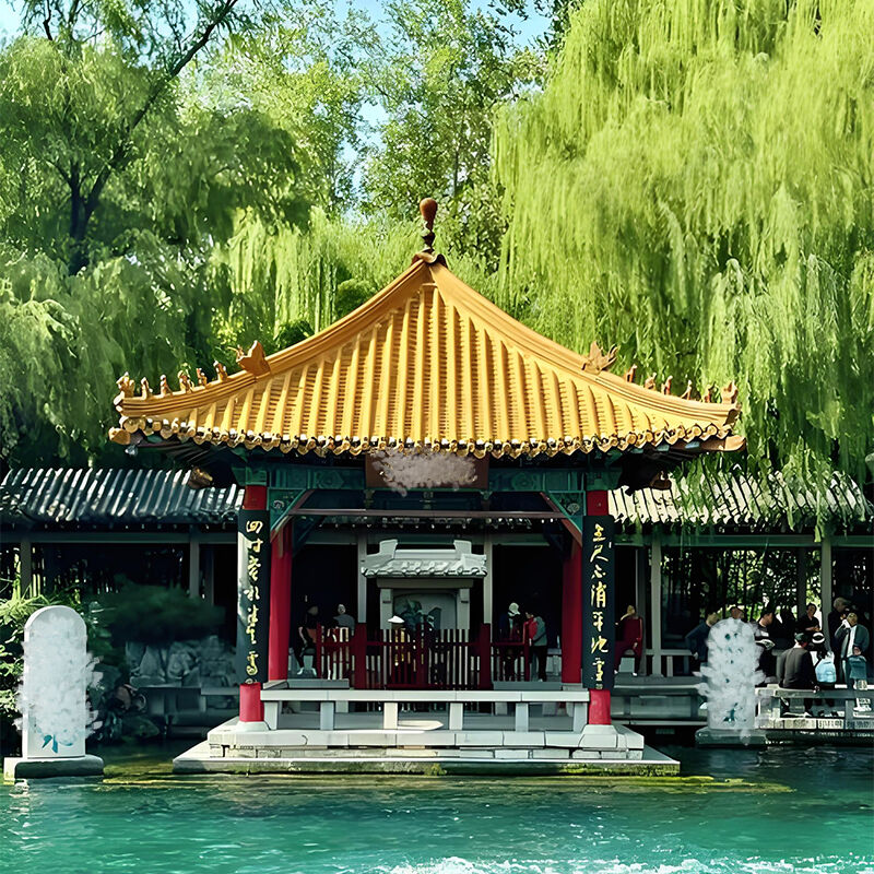 Carreaux en verre de style chinois traditionnel Carreaux de toits en céramique brillants pour jardin Architecture de paysage Temple Pavillon de la maison de thé Centre culturel culturel