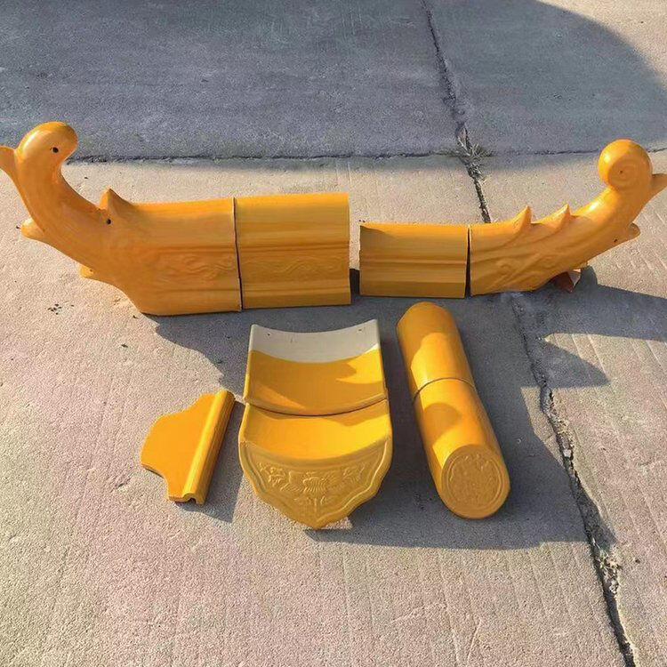 Carreaux en verre de style chinois traditionnel Carreaux de toits en céramique brillants pour jardin Architecture de paysage Temple Pavillon de la maison de thé Centre culturel culturel