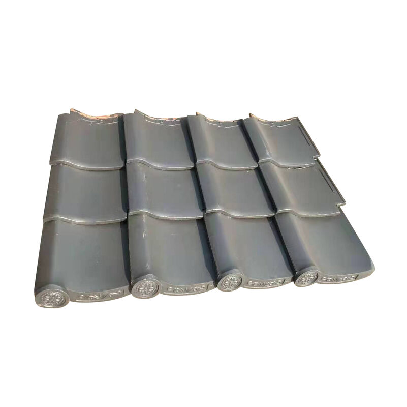 Carreaux de toiture en céramique japonaise traditionnelle gris fumé finition vitrée gable gauche carreaux de toiture japonais authentiques Kawara