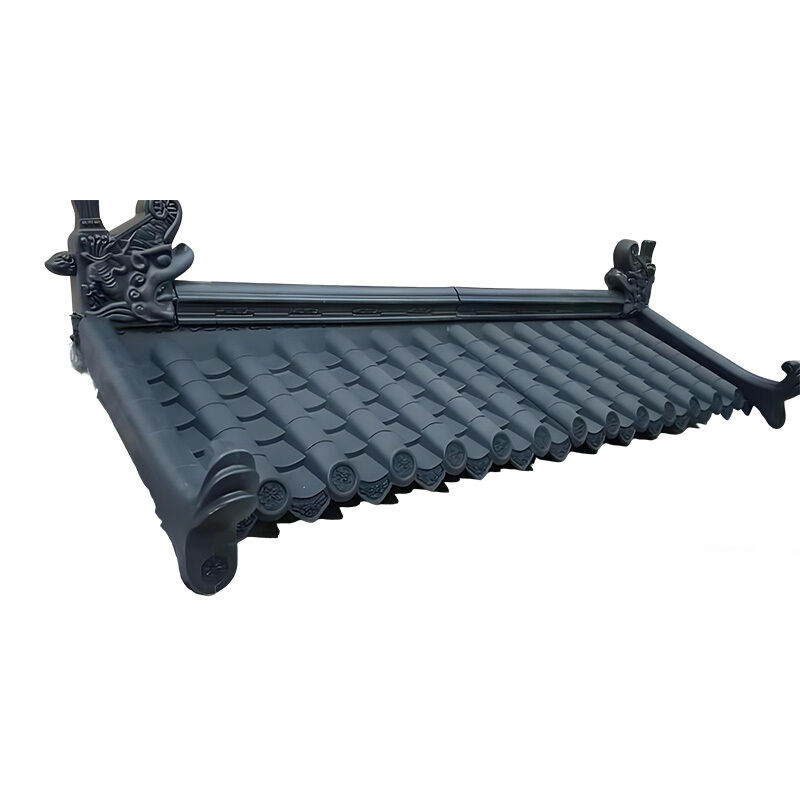 Carreaux de toiture en plastique en PP Style ancien chinois Imiter les anciennes carreaux de résine Carreaux de toiture synthétiques légers pour les toits de bâtiments