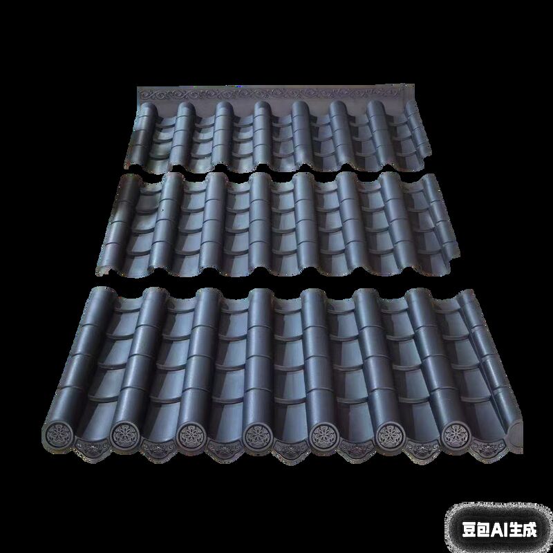Carreaux de toiture en plastique en PP Style ancien chinois Imiter les anciennes carreaux de résine Carreaux de toiture synthétiques légers pour les toits de bâtiments