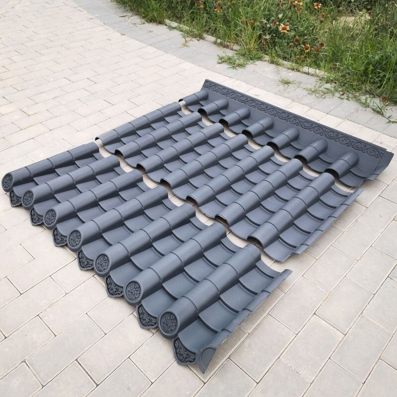 PP plastique épaissie carreaux synthétiques toit villa antique carreaux en plastique bâtiment toit au toit couverture isolant thermique carreaux en plastique
