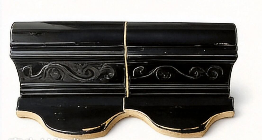 Carreaux de toiture en verre noir de style chinois ancien Ceramique de toiture brillante Carreaux de bambou pour maison traditionnelle Gazebo du temple