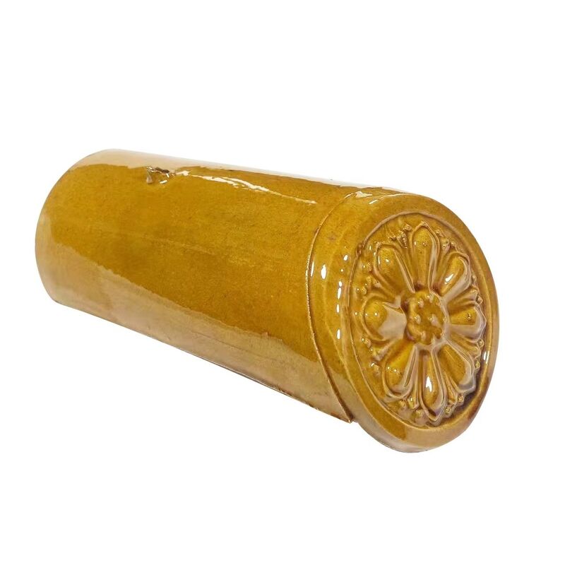 Tuile de toit émaillée jaune impérial Carreau de céramique antique de style chinois authentique pour toiture de villa de palais de temple Durable et résistant aux intempéries