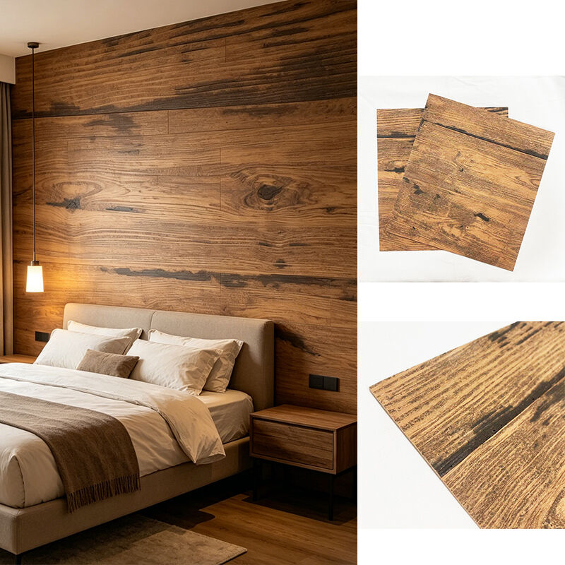 En dehors d'en céramique imitez le bois le mur flexible qu'extérieur couvre de tuiles le matériel décoratif de construction