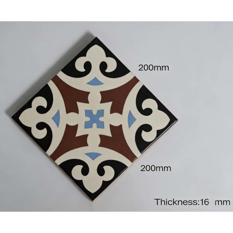 European Retro Handmade Cement Tile Flower Pattern Wall Tile Floor Paving Tile For Kitchen Cafe Bathroom Decoration
