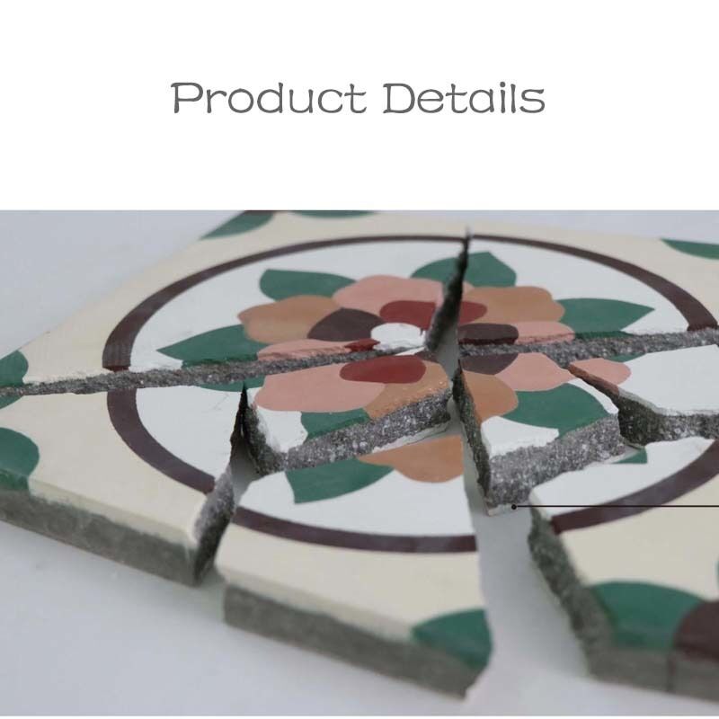 Carreaux de ciment avec motifs 200 x 200 mm Modèle personnalisé artisanal sans glaçage écologique Pour le plancher de boutique d'hôtel