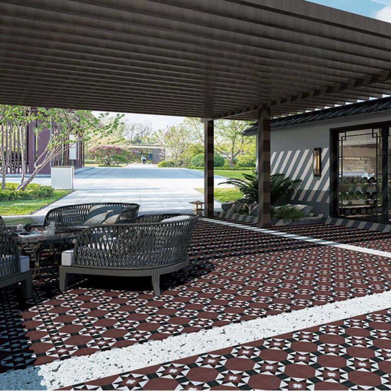 Carreaux de ciment avec motifs 200 x 200 mm Modèle personnalisé artisanal sans glaçage écologique Pour le plancher de boutique d'hôtel