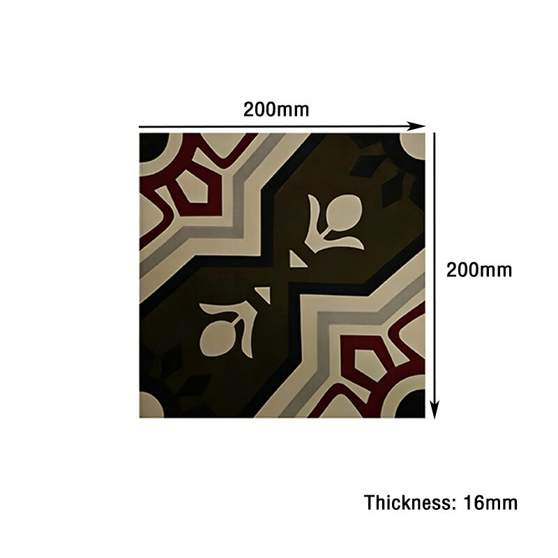 Carreau encaustique de ciment de Style rétro, carrelage décoratif à motif Floral pour cloison intérieure et jardin extérieur