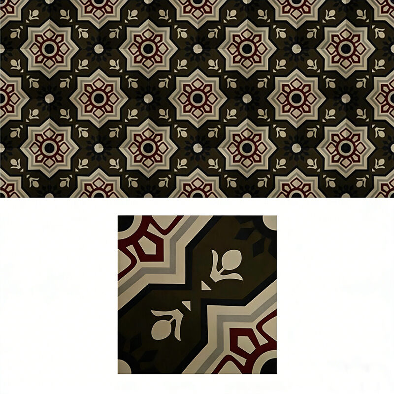 Carreau encaustique de ciment de Style rétro, carrelage décoratif à motif Floral pour cloison intérieure et jardin extérieur