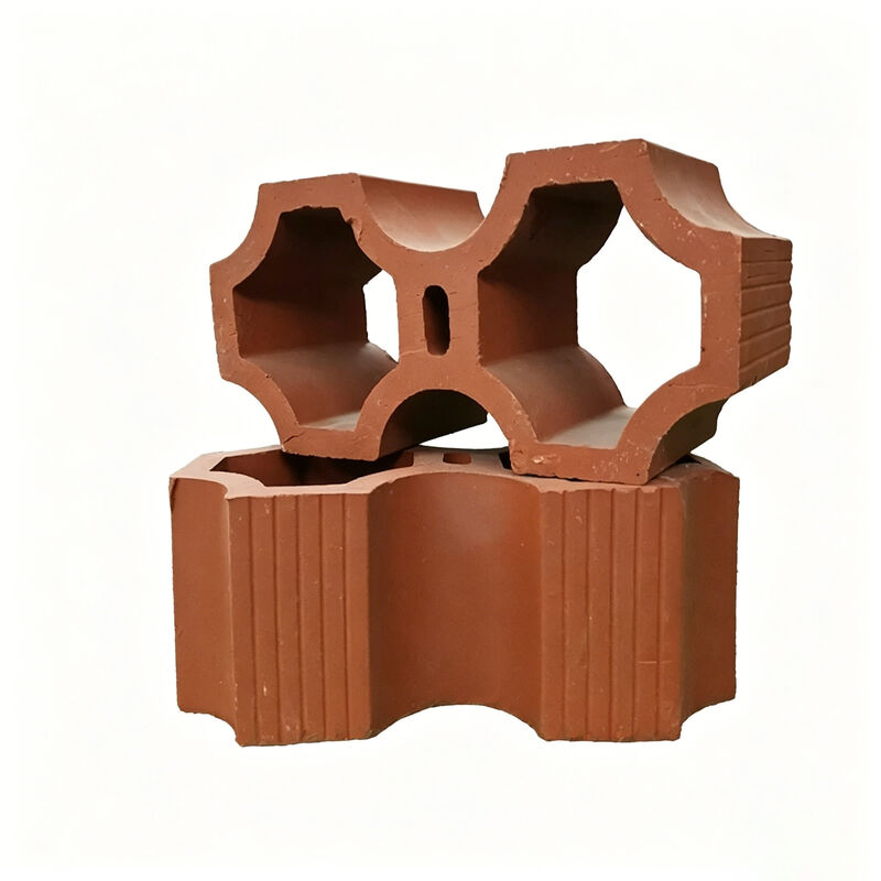 Blocs de brise d'argile cuite en terre cuite rouge naturelle Blocs de murs pour l'ombrage et la ventilation des façades architecturales