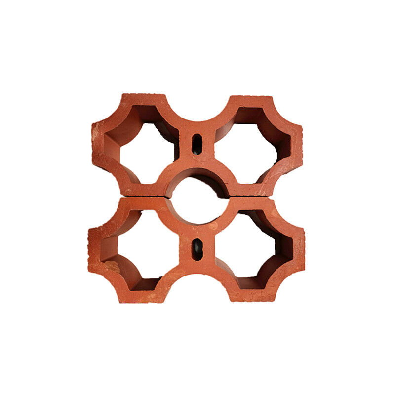 Blocs de brise d'argile cuite en terre cuite rouge naturelle Blocs de murs pour l'ombrage et la ventilation des façades architecturales