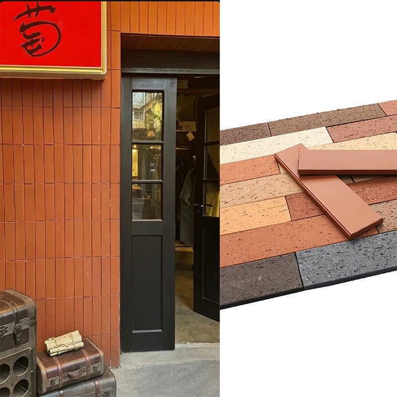 Terracotta neutre en brique rouge à face divisée en brique d'argile naturelle placage en brique pour les murs extérieurs façades et conception architecturale moderne