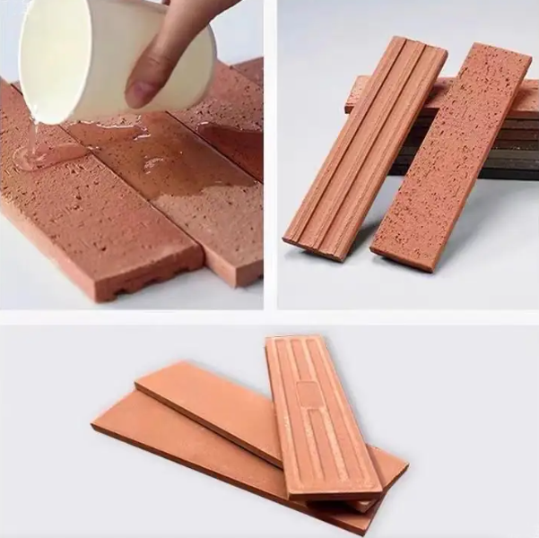 Terracotta neutre en brique rouge à face divisée en brique d'argile naturelle placage en brique pour les murs extérieurs façades et conception architecturale moderne