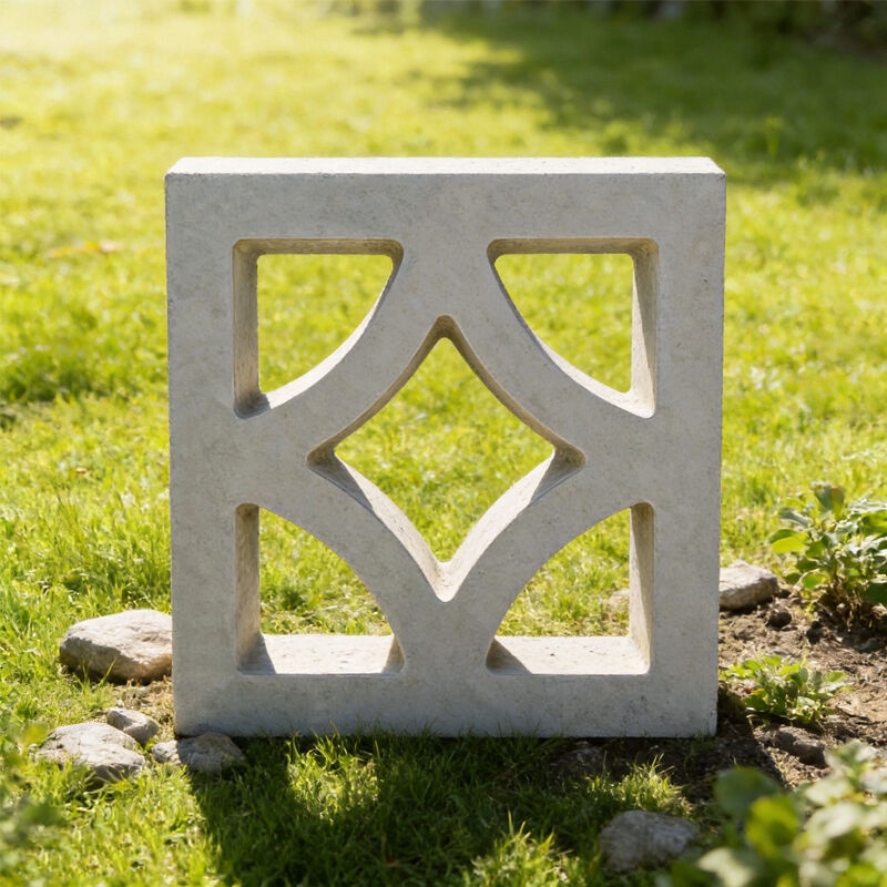 Blocs blancs de béton à brise avec motif de diamant Ciment décoratif pour écran de briques pour le mur de l'écran de la cour extérieure