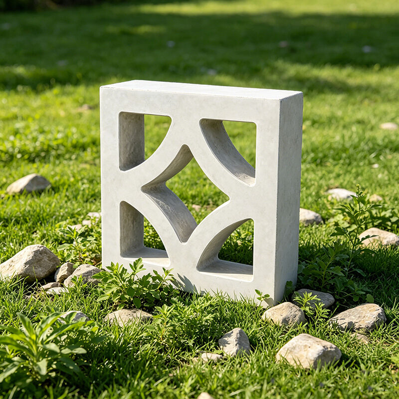 Blocs blancs de béton à brise avec motif de diamant Ciment décoratif pour écran de briques pour le mur de l'écran de la cour extérieure
