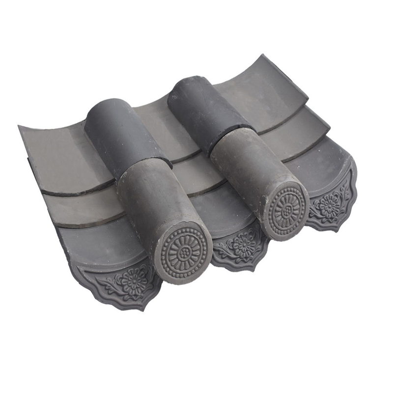 Système traditionnel de tuiles de toiture en argile grise chinoise avec plaque courbe, plaque plate, écorce et tuile de crête pour l'architecture asiatique