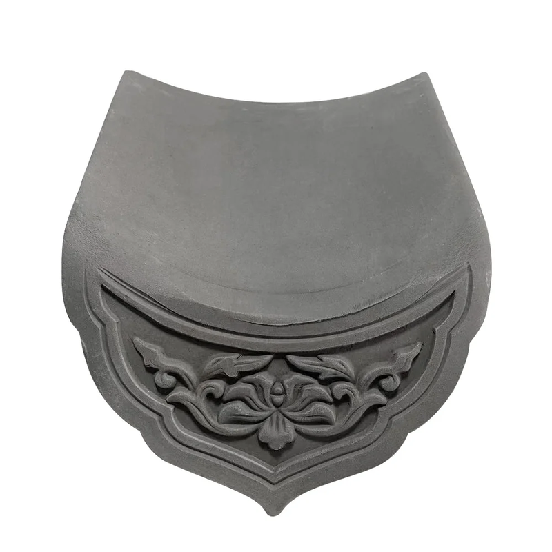 Ensemble complet de tuiles de toit chinoises en céramique grise, tuiles de avant-toit décoratives et tuiles de barillet pour l'architecture paysagère extérieure de maison de thé