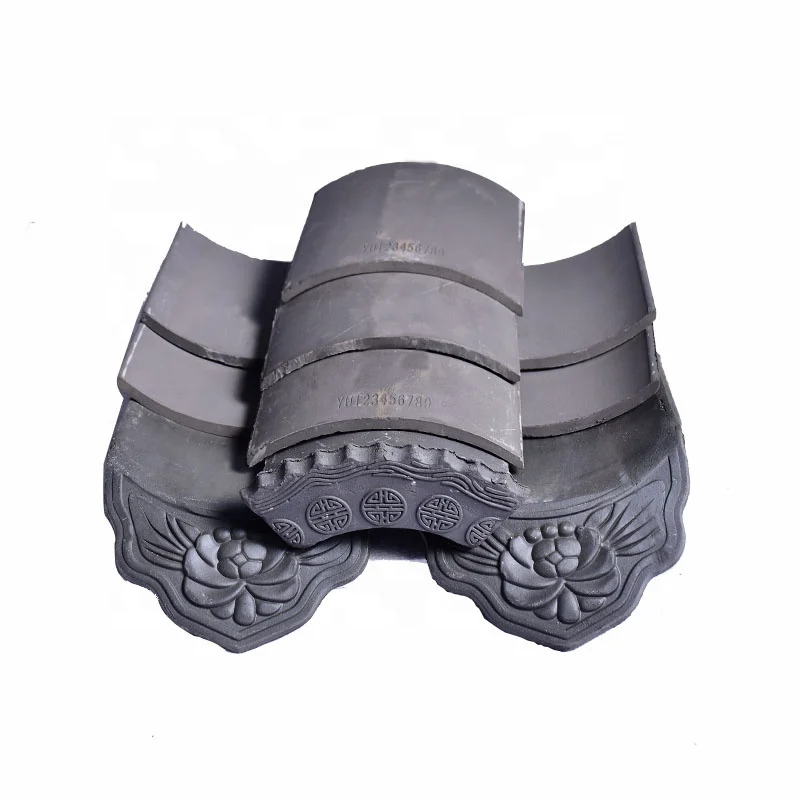 Ensemble de tuiles de toit asiatiques antiques grises pour couronnes de murs de porte de lune, tuiles de bord de corniche sculptées pour arches et passerelles de jardin zen