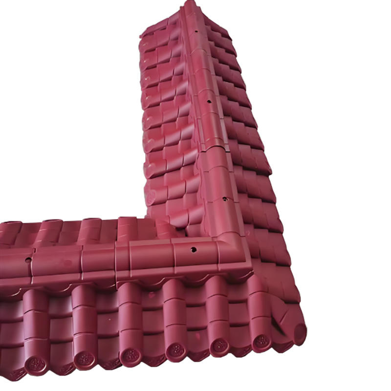 PP synthétique légère bande de capuchon de crête asiatique résistant aux intempéries jaune et rouge et noir toit pour les murs de pavillon et de jardin