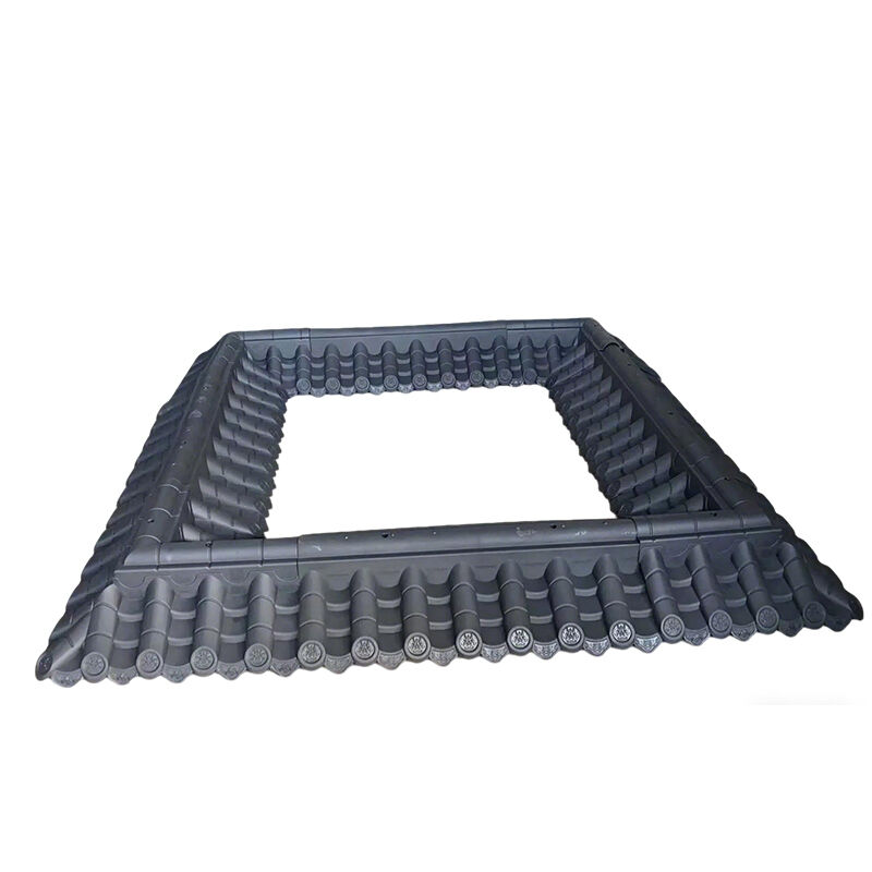 PP synthétique légère bande de capuchon de crête asiatique résistant aux intempéries jaune et rouge et noir toit pour les murs de pavillon et de jardin