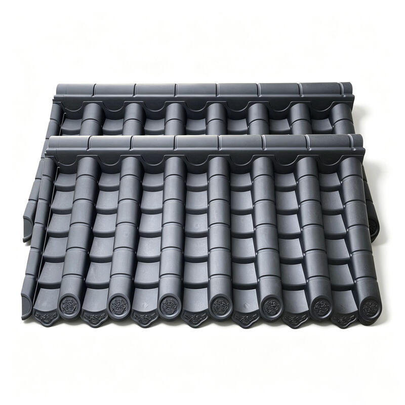 PP synthétique légère bande de capuchon de crête asiatique résistant aux intempéries jaune et rouge et noir toit pour les murs de pavillon et de jardin