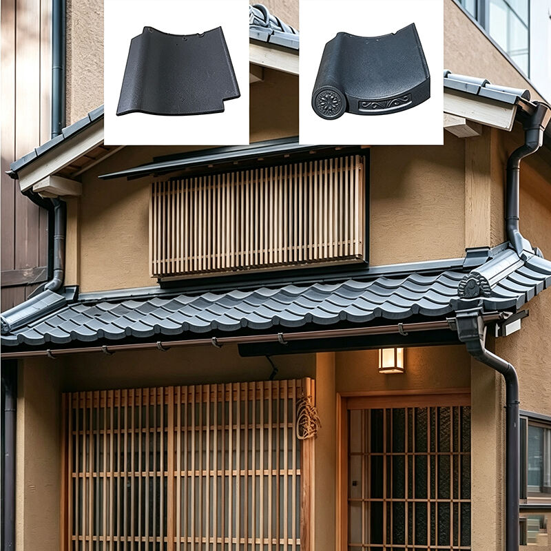 Tuiles de toit japonaises traditionnelles Tuiles de toit authentiques en céramique Kawara pour des designs extérieurs de maisons urbaines