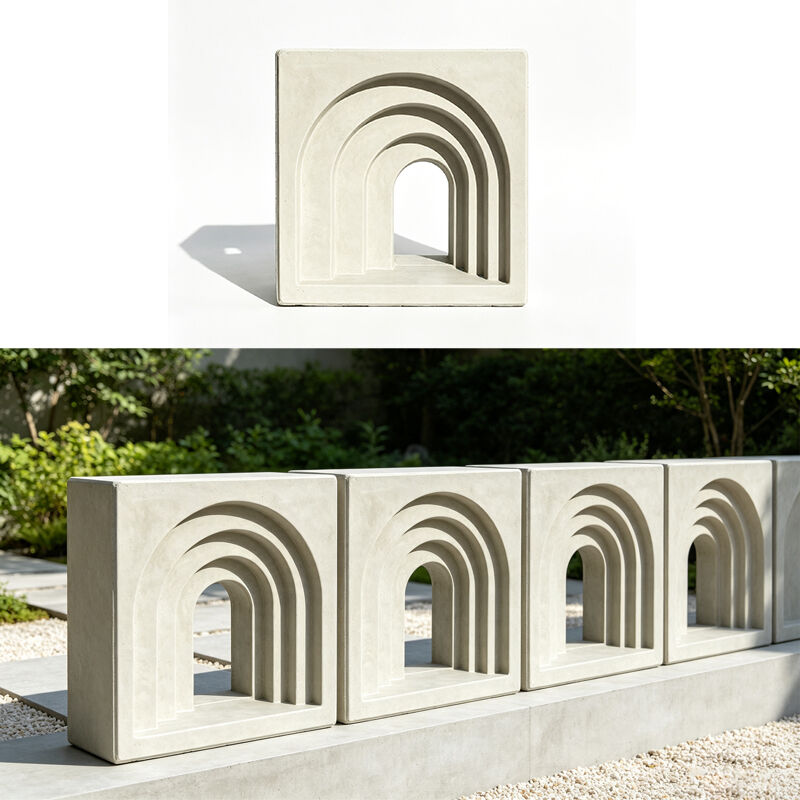 Blocs de ventilation en béton arche 3D | Briques décoratives creuses en ciment pour devantures de magasins et murs architecturaux pare-soleil