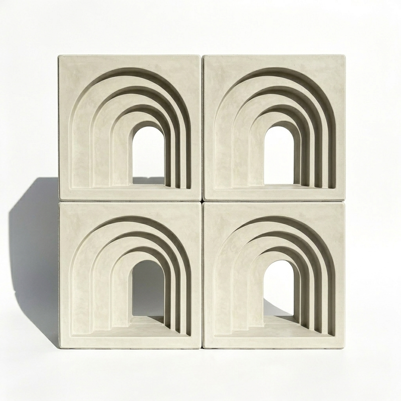 Blocs de ventilation en béton arche 3D | Briques décoratives creuses en ciment pour devantures de magasins et murs architecturaux pare-soleil