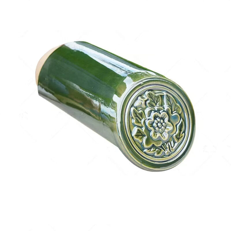 Green Glazed Chinese Roof Tiles Traditional Ceramic Wall Coping Tiles for Asian Garden Boundary Walls